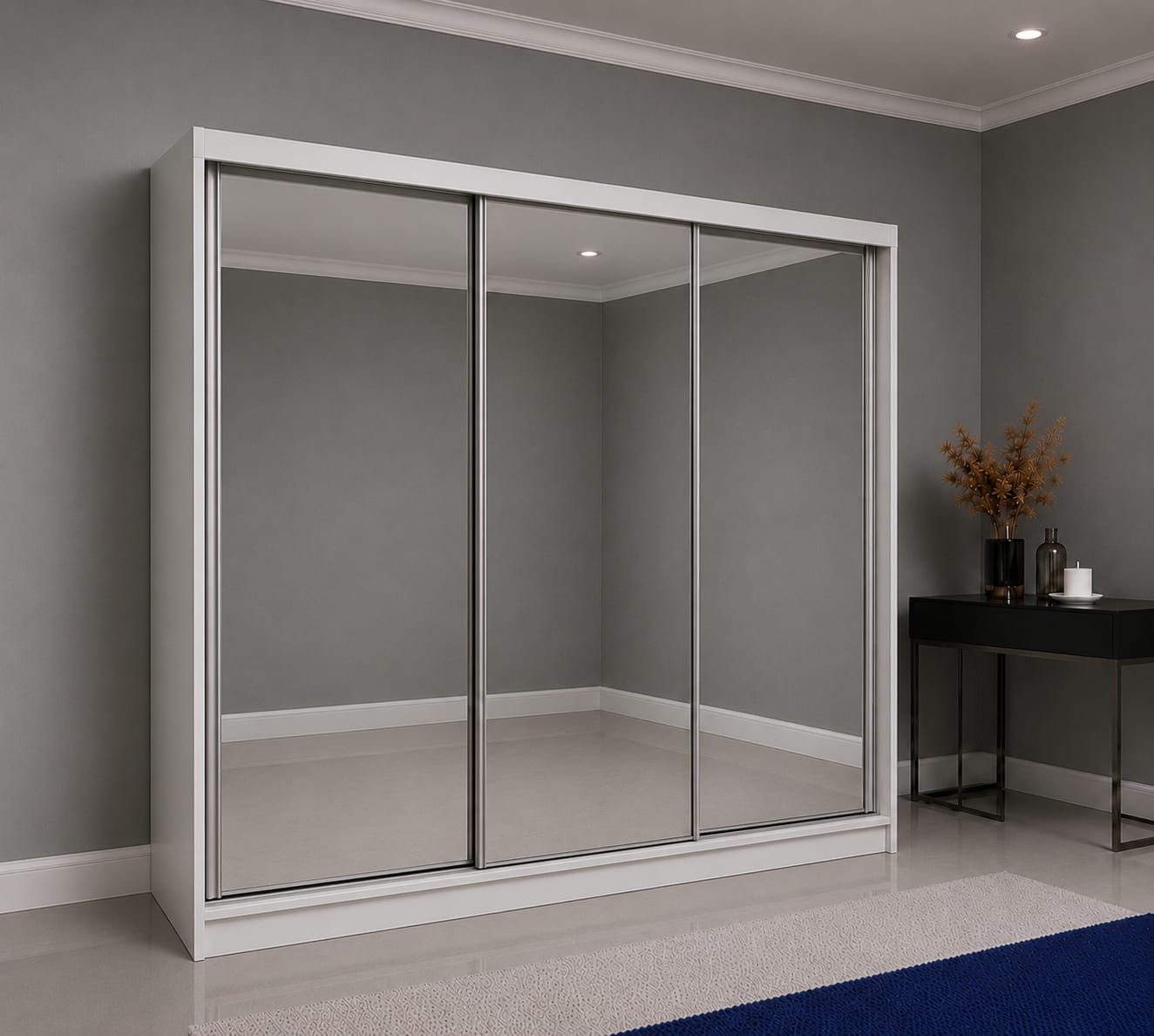 Maple Sliding Door Wardrobe with Mirror – 2 Door or 3 Doors, Multiple Sizes & Colour, shelves & Drawers