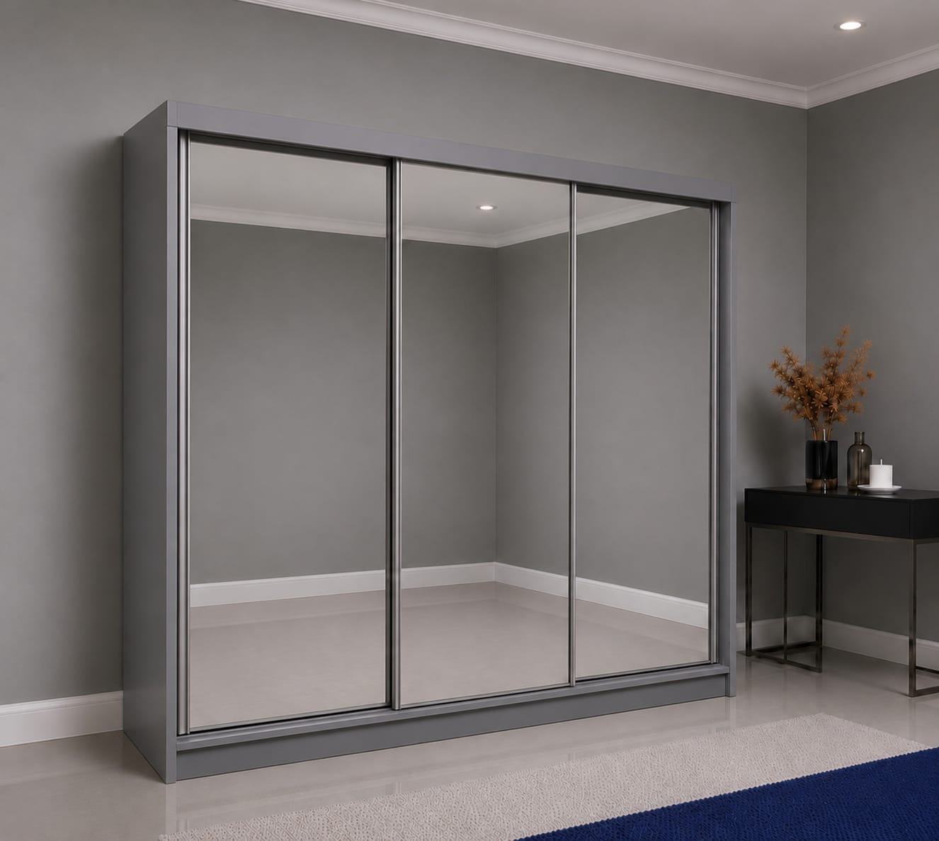 Maple Sliding Door Wardrobe with Mirror – 2 Door or 3 Doors, Multiple Sizes & Colour, shelves & Drawers
