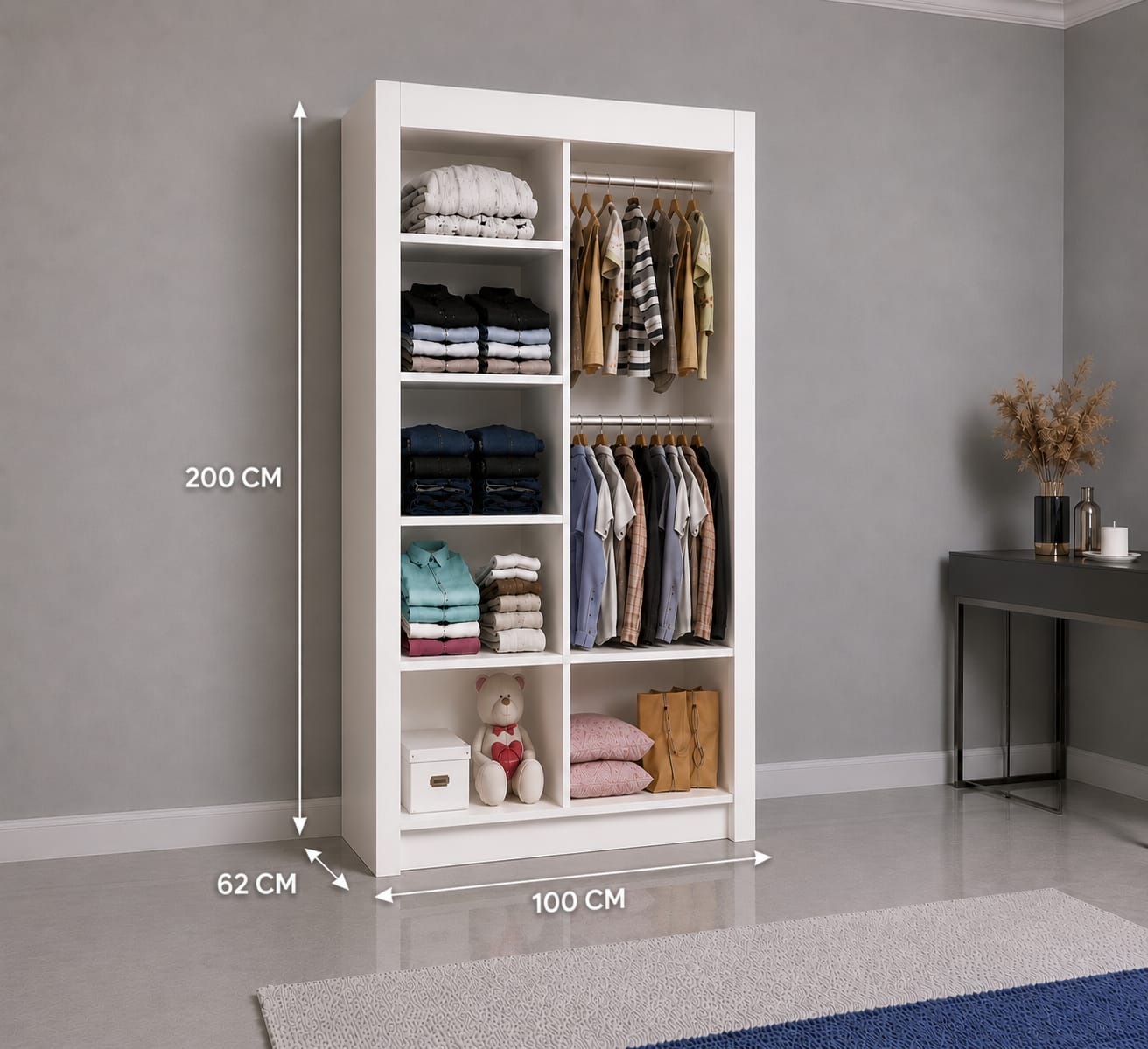 Maple Sliding Door Wardrobe with Mirror – 2 Door or 3 Doors, Multiple Sizes & Colour, shelves & Drawers