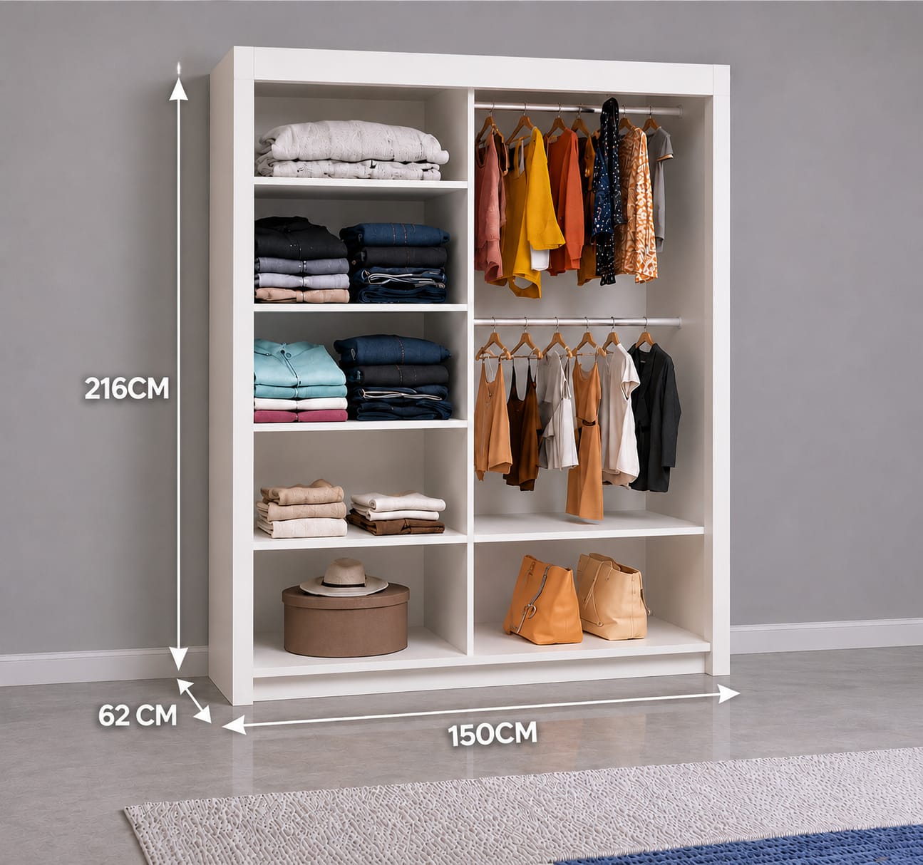 Maple Sliding Door Wardrobe with Mirror – 2 Door or 3 Doors, Multiple Sizes & Colour, shelves & Drawers