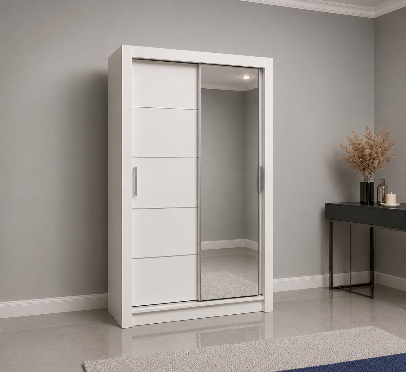 Linden Sliding Door Wardrobe with Mirror – 2 Door or 3 Doors, Multiple Sizes & Colour, shelves & Drawers