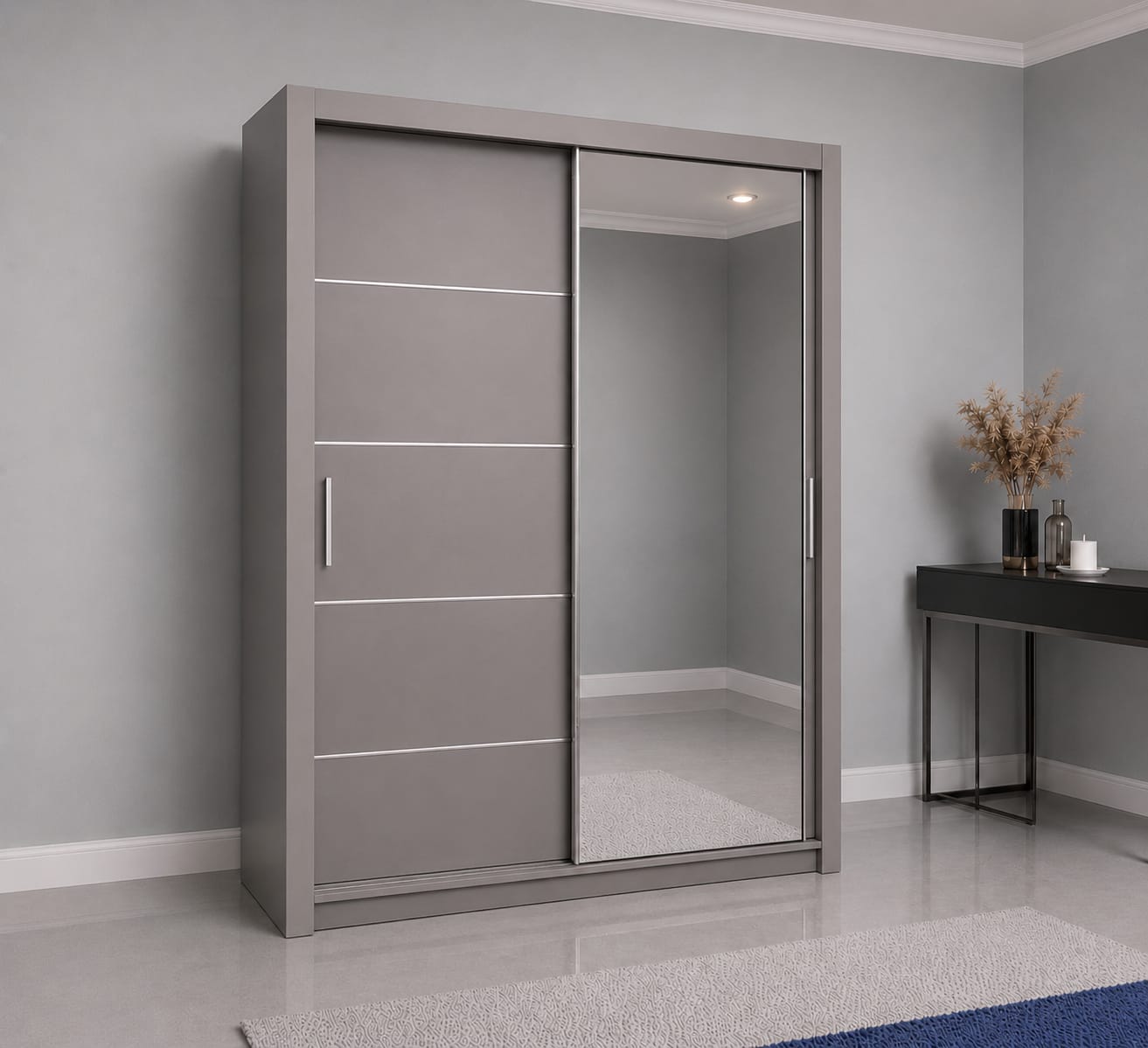 Linden Sliding Door Wardrobe with Mirror – 2 Door or 3 Doors, Multiple Sizes & Colour, shelves & Drawers