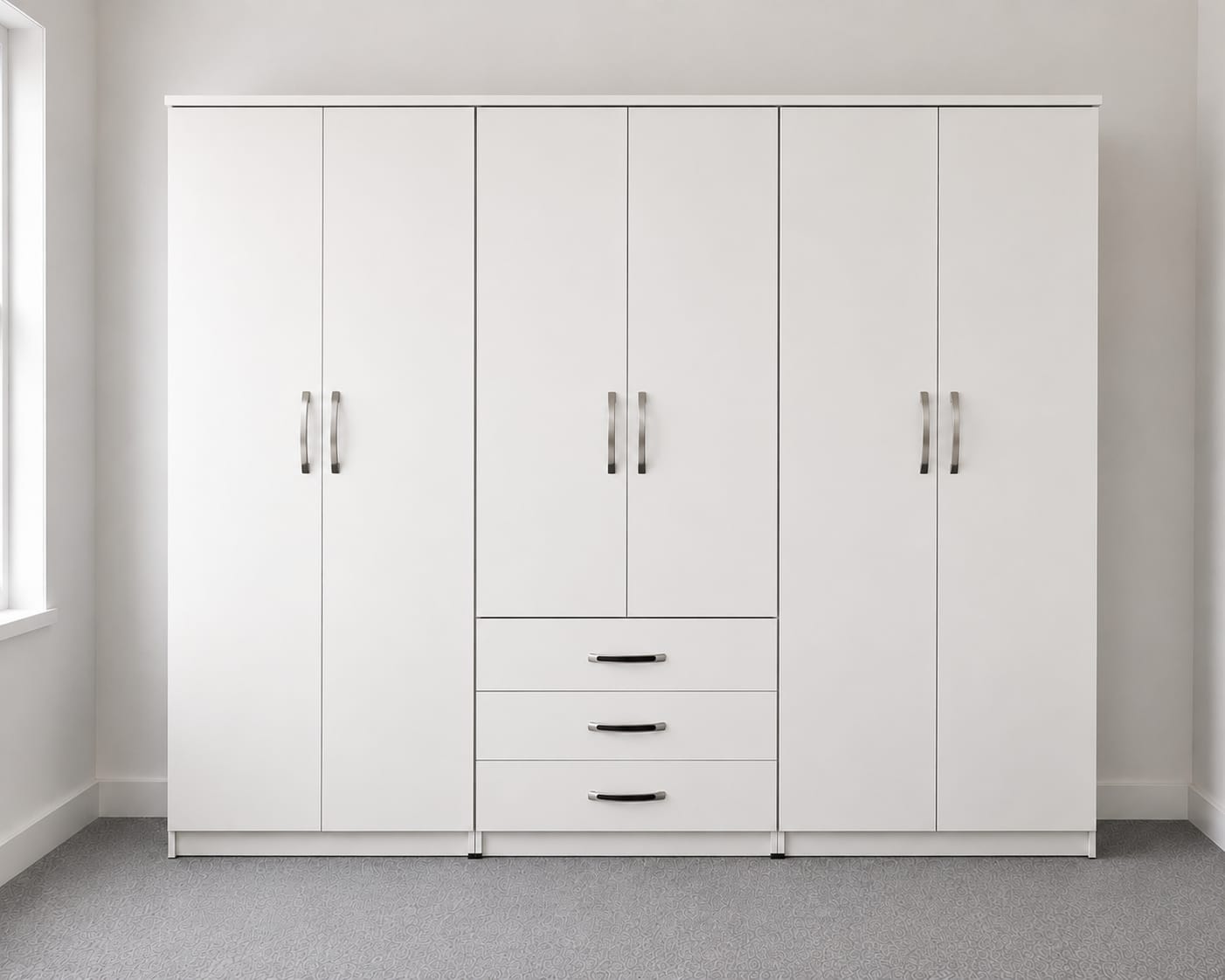 No Mirror & 3 Drawers ( 6 DOOR)