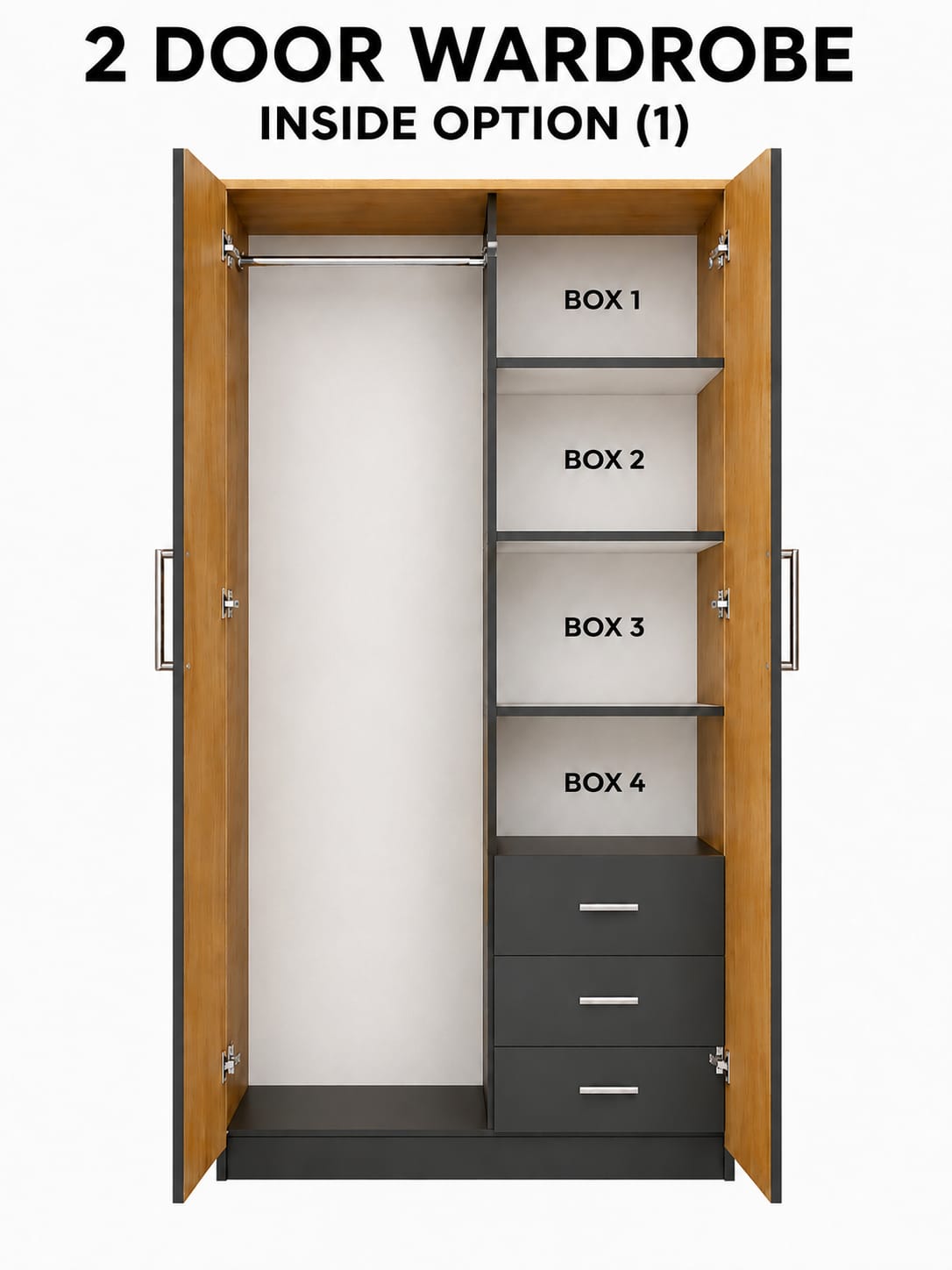 1 Mirror & Drawers (2 DOOR)