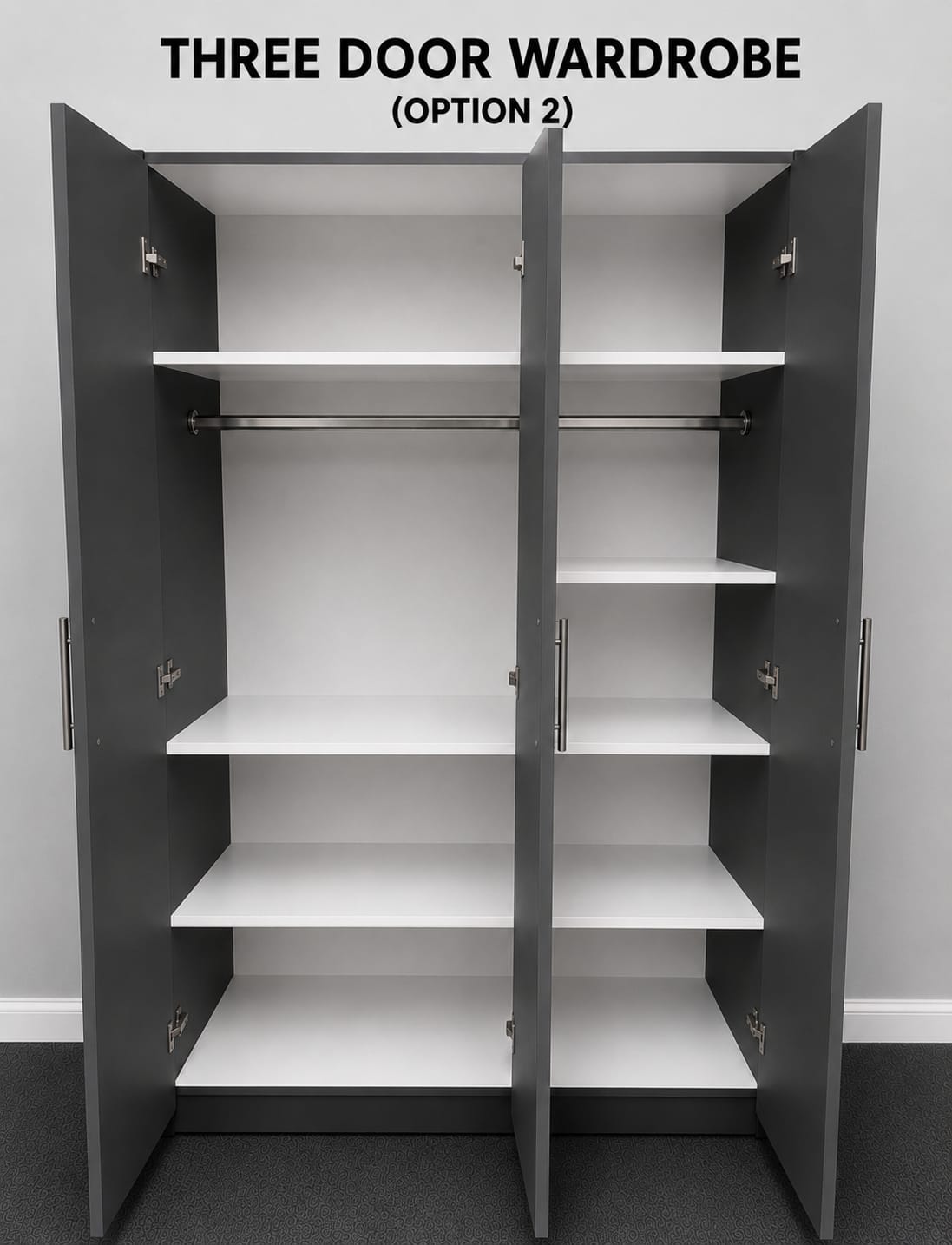 1 Mirror - No Drawers (3 DOOR SET)