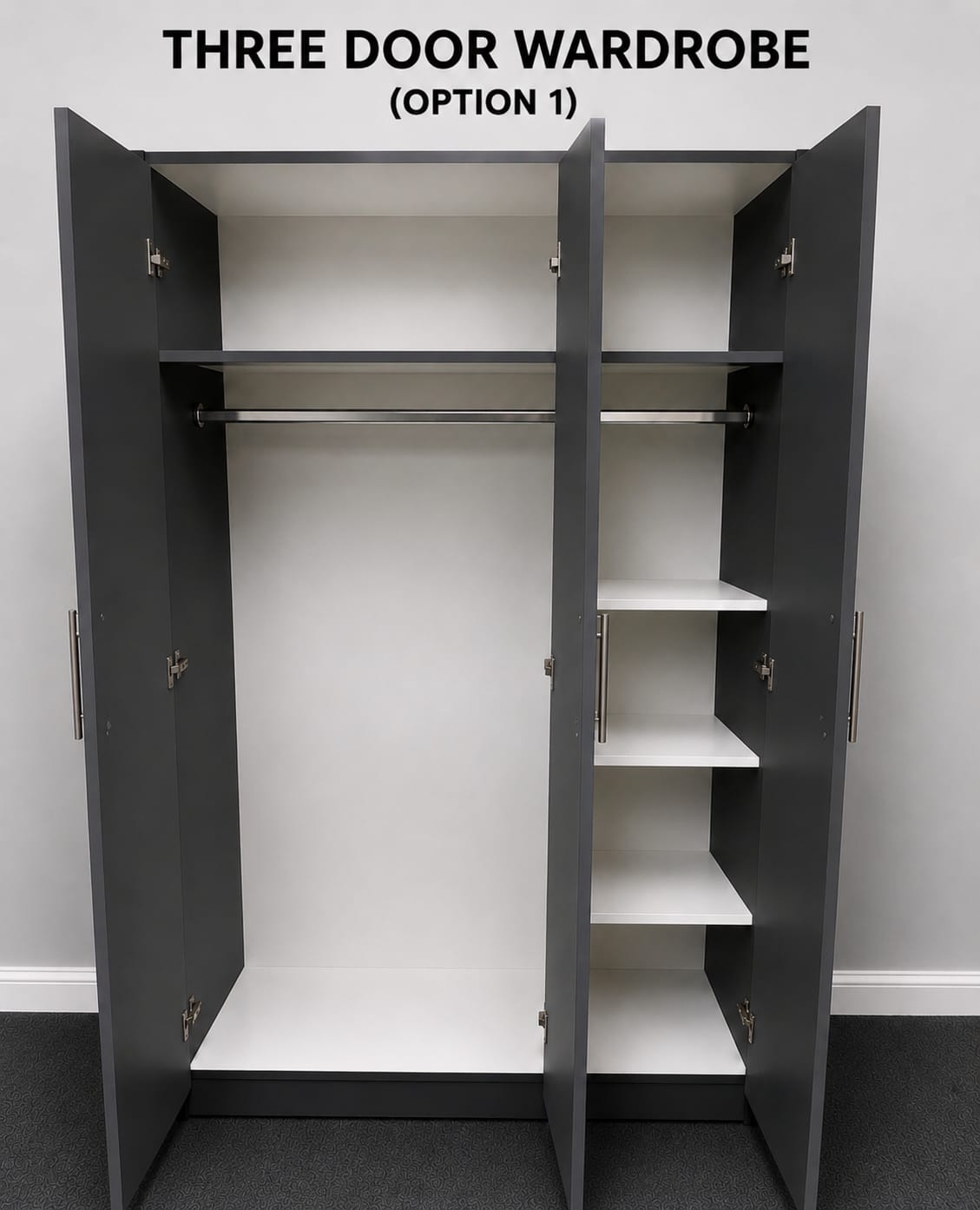 1 Mirror - No Drawers (3 DOOR SET)