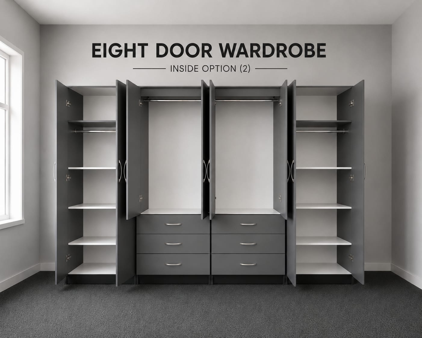 4 Mirrors & Drawers (EIGHT DOOR)