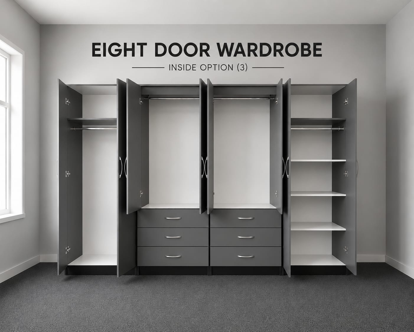 4 Mirrors & Drawers (EIGHT DOOR)
