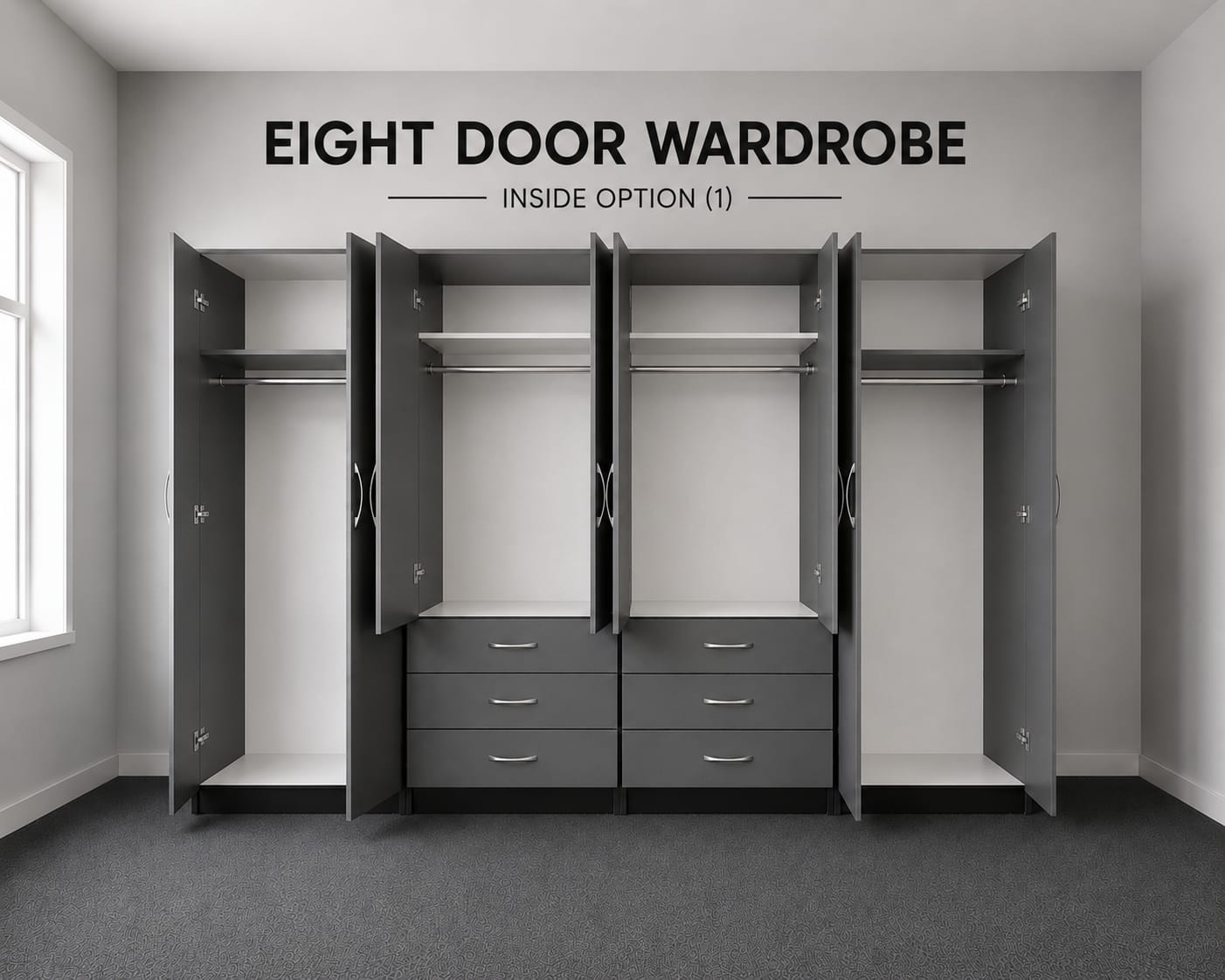 4 Mirrors & Drawers (EIGHT DOOR)