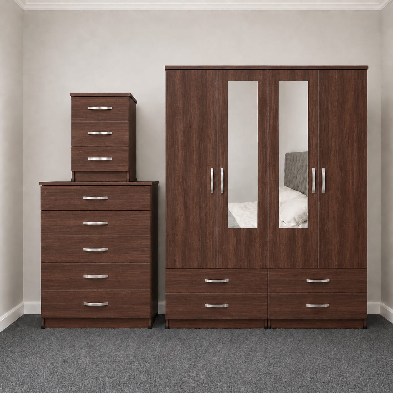 2 Mirrors & 2 Drawers(4 DOOR SET)