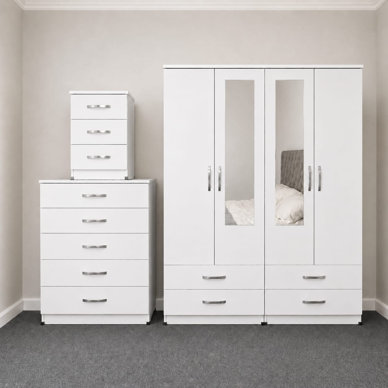2 Mirrors & 2 Drawers(4 DOOR SET)