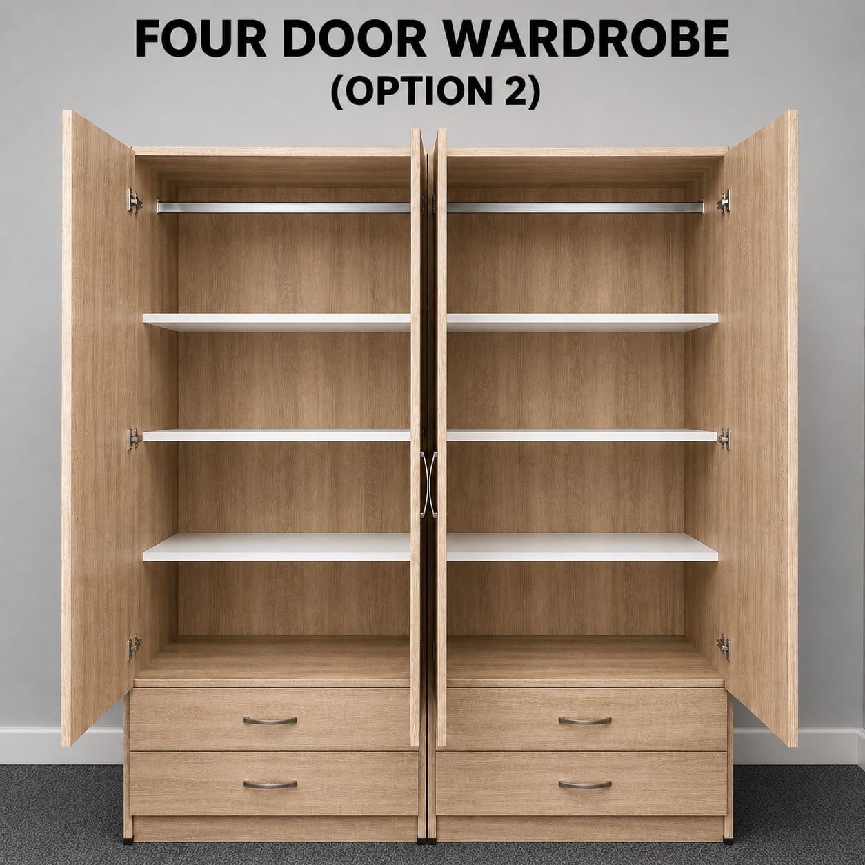 2 Mirrors & 2 Drawers(4 DOOR SET)