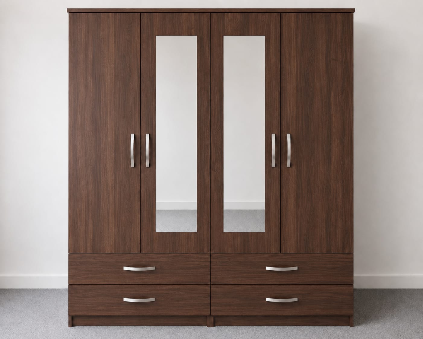 2 Mirrors & 2 Drawers( 4 DOOR)