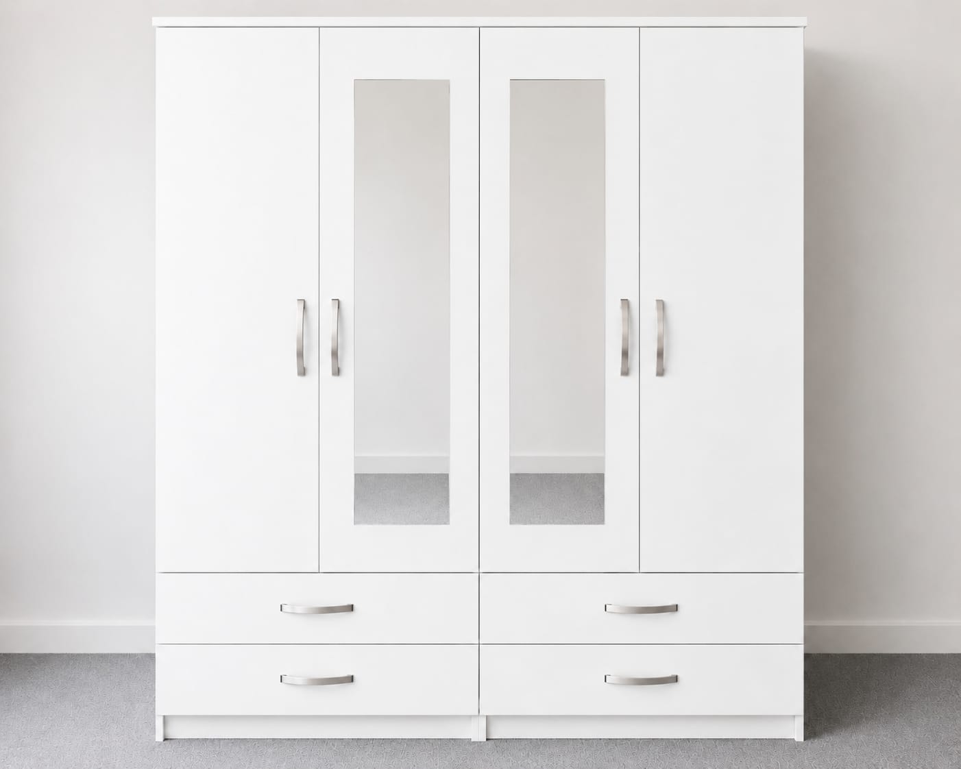 2 Mirrors & 2 Drawers( 4 DOOR)