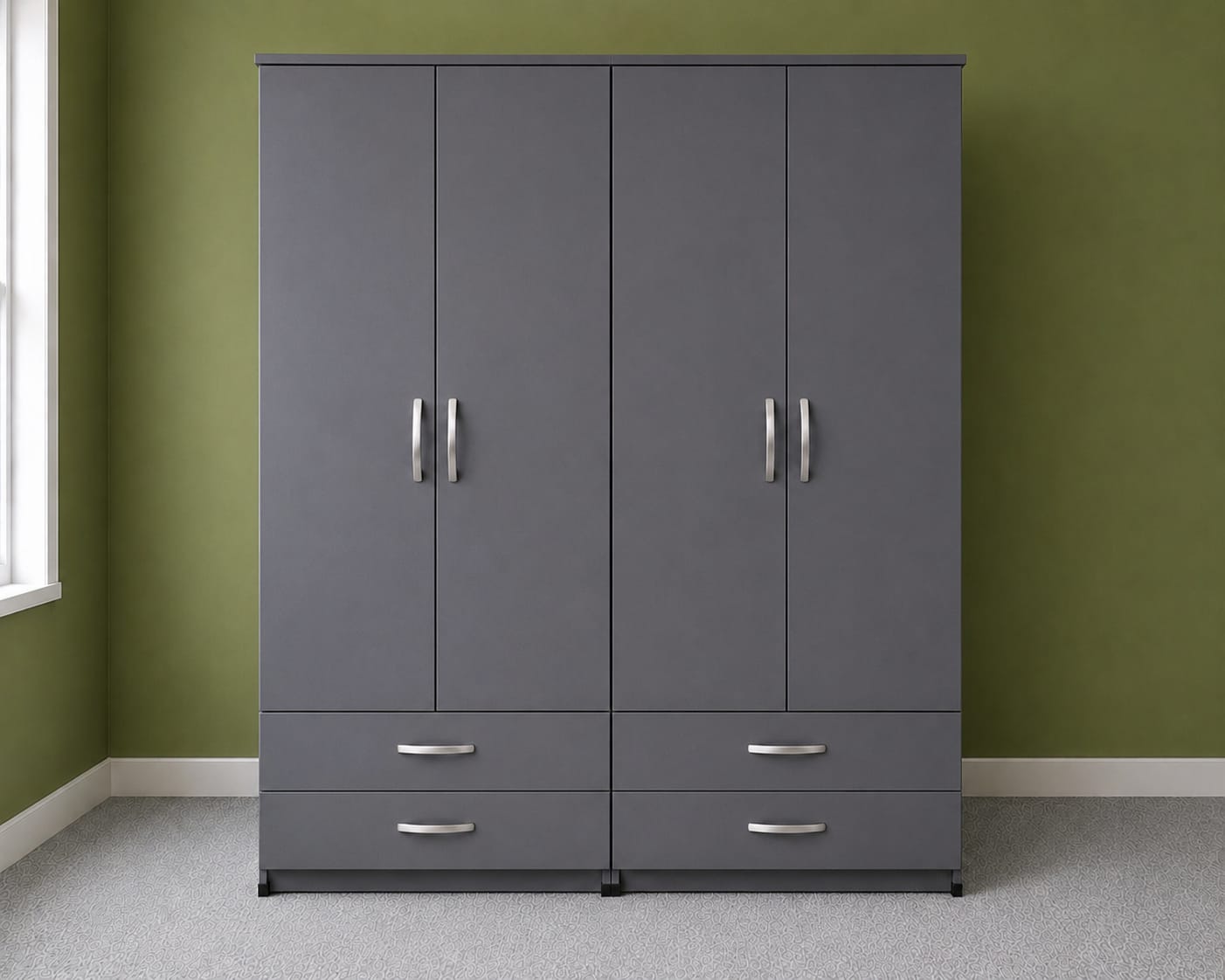 No Mirror & 2 Drawers( 4 DOOR)