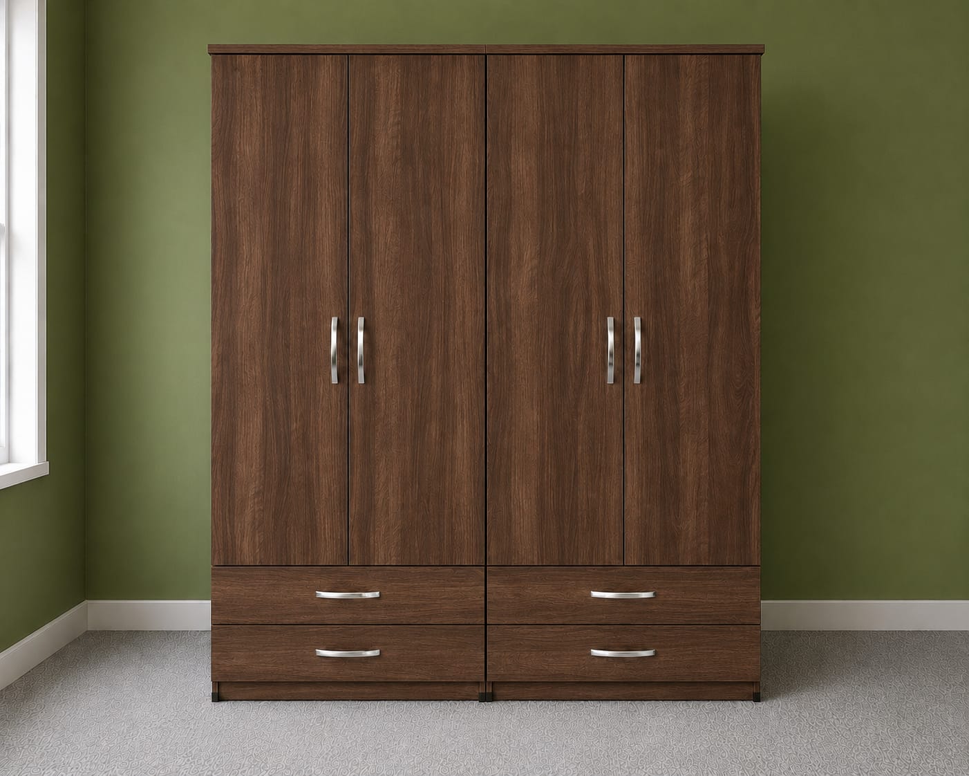 No Mirror & 2 Drawers( 4 DOOR)