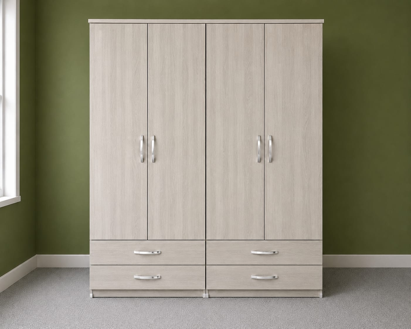 No Mirror & 2 Drawers( 4 DOOR)