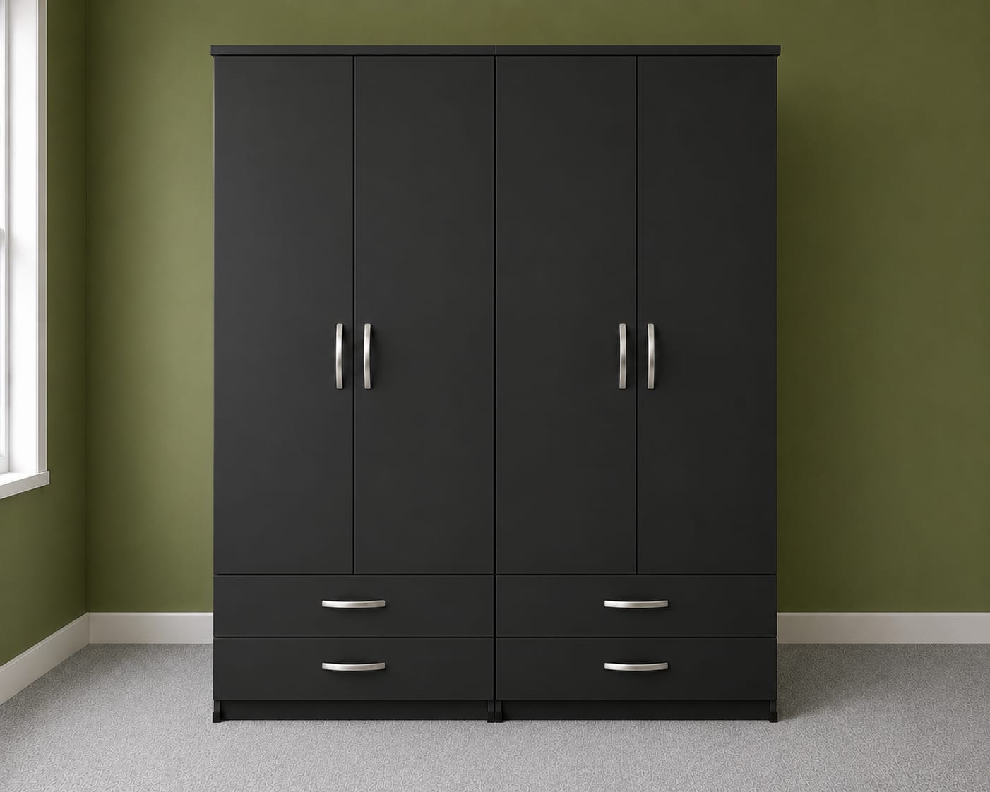 No Mirror & 2 Drawers( 4 DOOR)