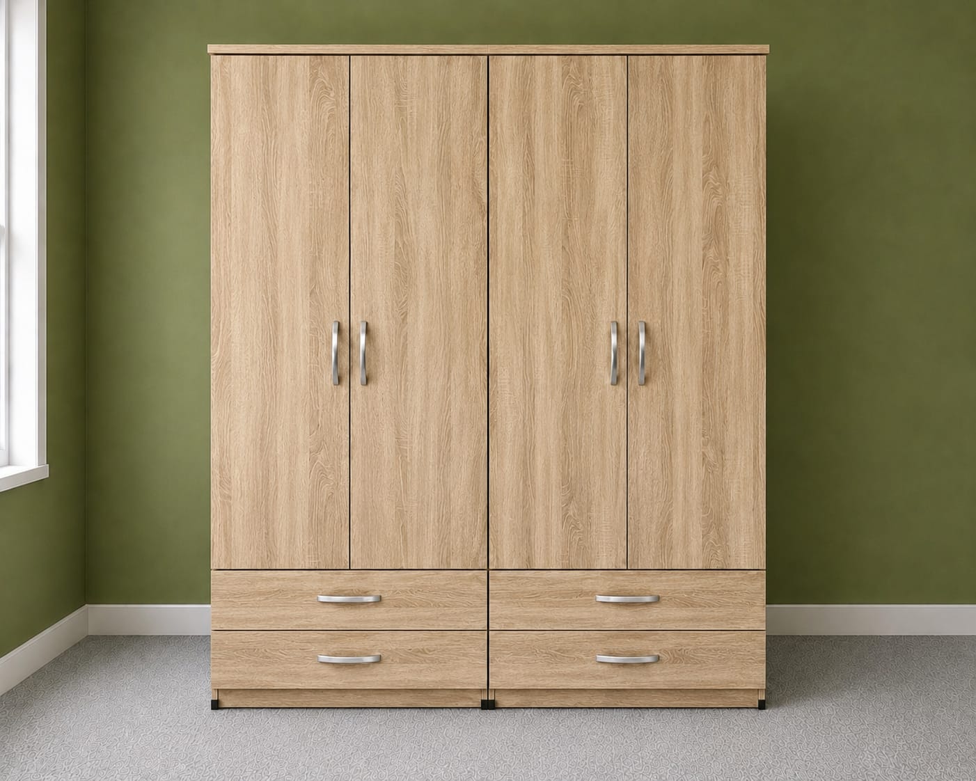 No Mirror & 2 Drawers( 4 DOOR)