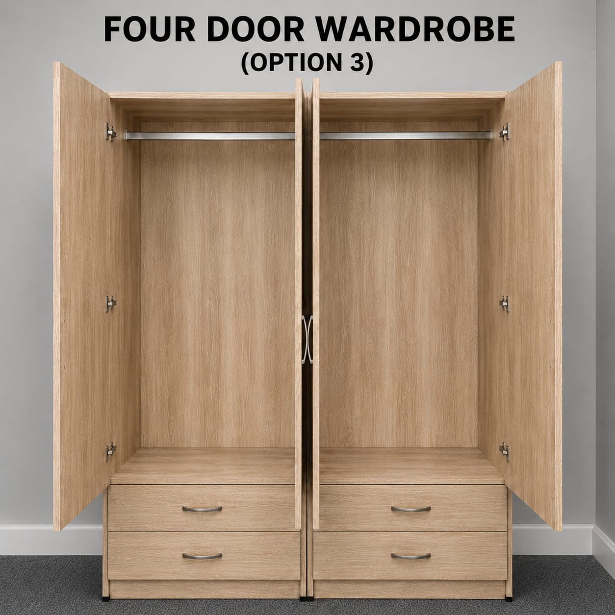 No Mirror & 2 Drawers( 4 DOOR)
