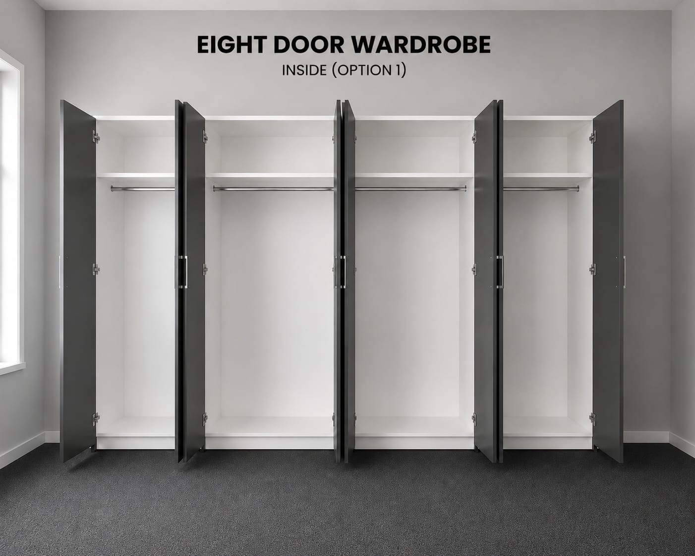 4 Mirrors- No Drawers (EIGHT DOOR)