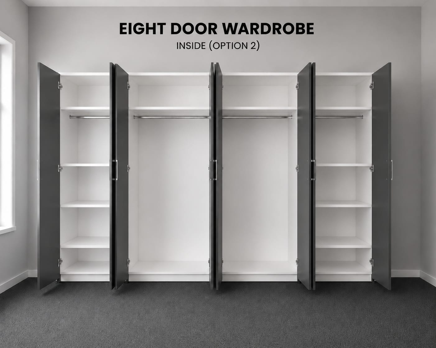 4 Mirrors- No Drawers (EIGHT DOOR)