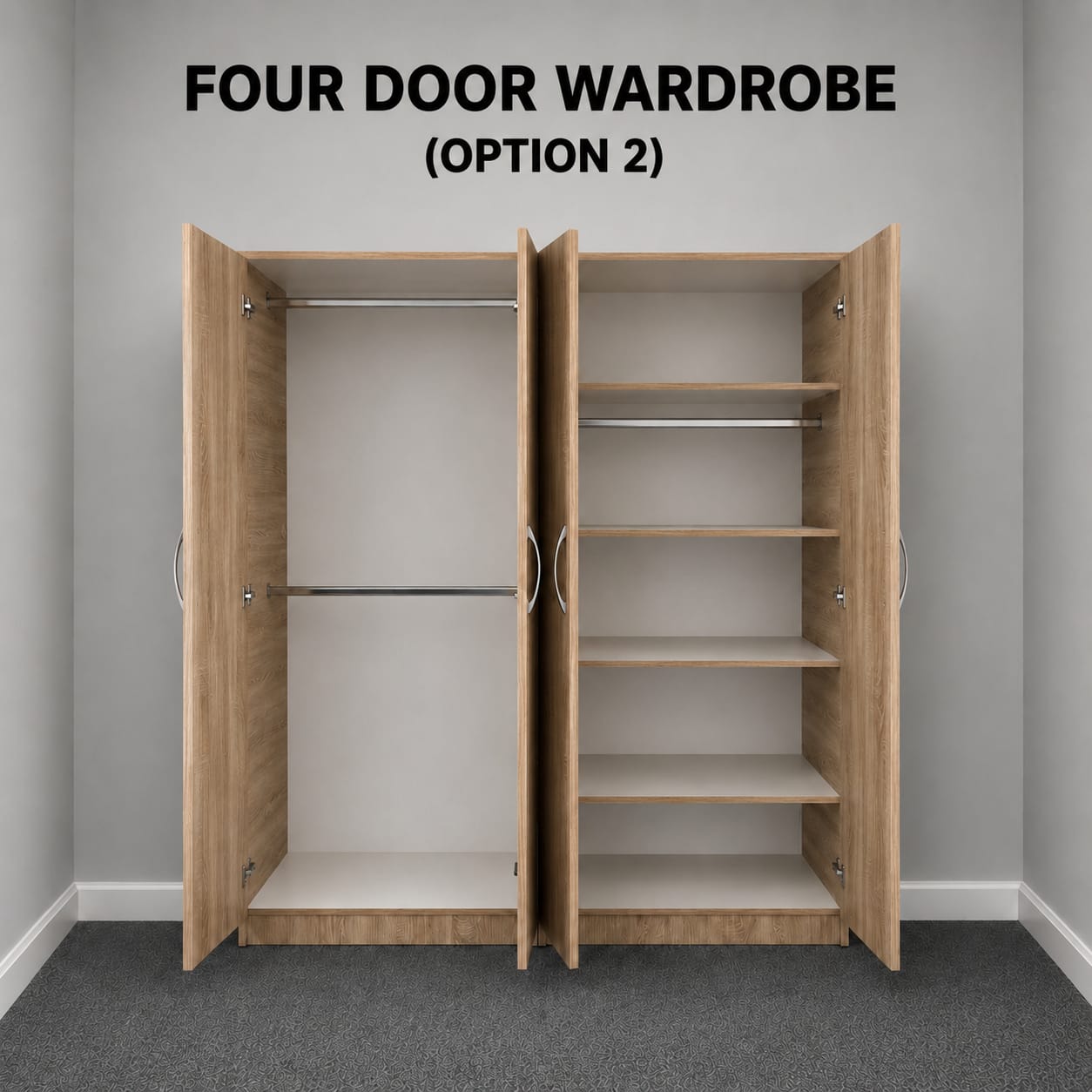 Plain ( 4 DOOR WARDROBE)