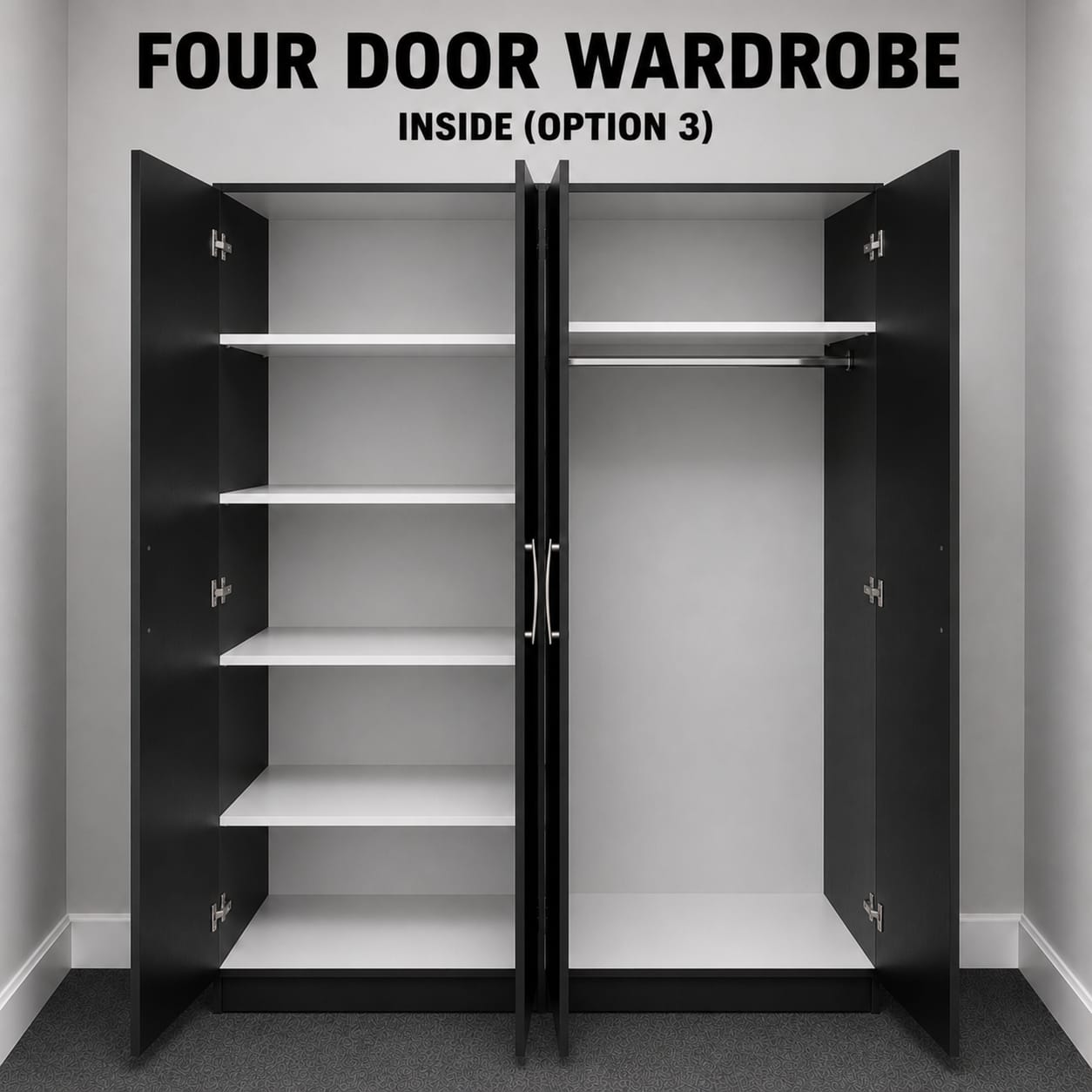 Plain ( 4 DOOR WARDROBE)