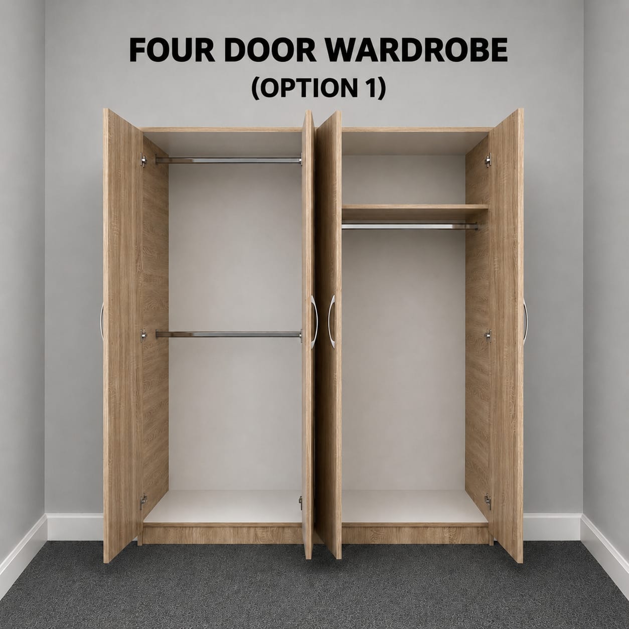 Plain ( 4 DOOR WARDROBE)