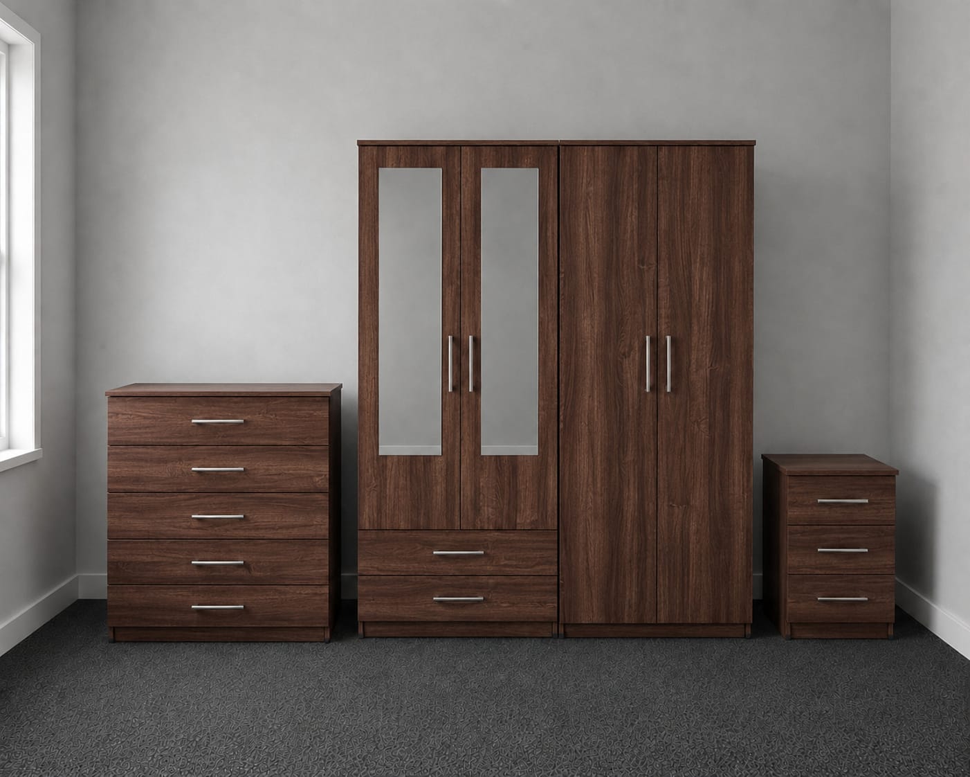 2 Mirrors & 2 Drawers ( 4 DOOR SET)