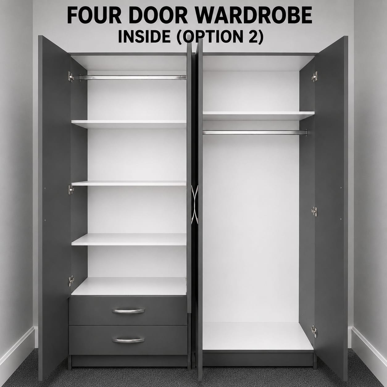 2 Mirrors & 2 Drawers ( 4 DOOR SET)