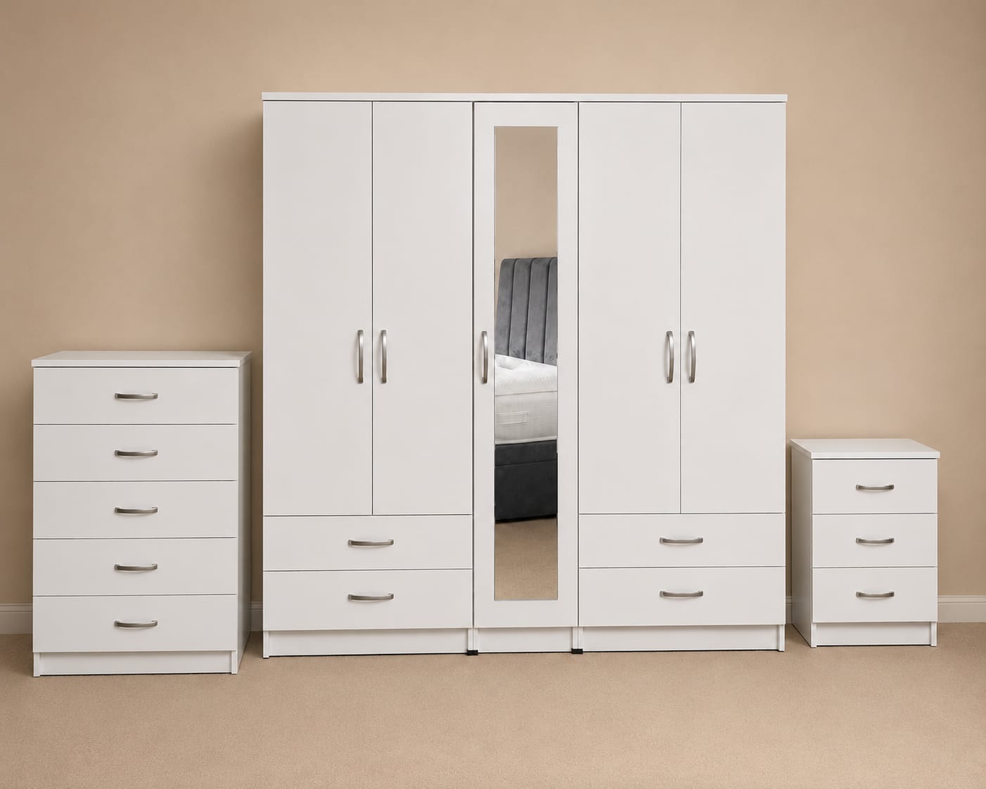 1 Mirror & 2 Drawers ( 5 DOOR SET)