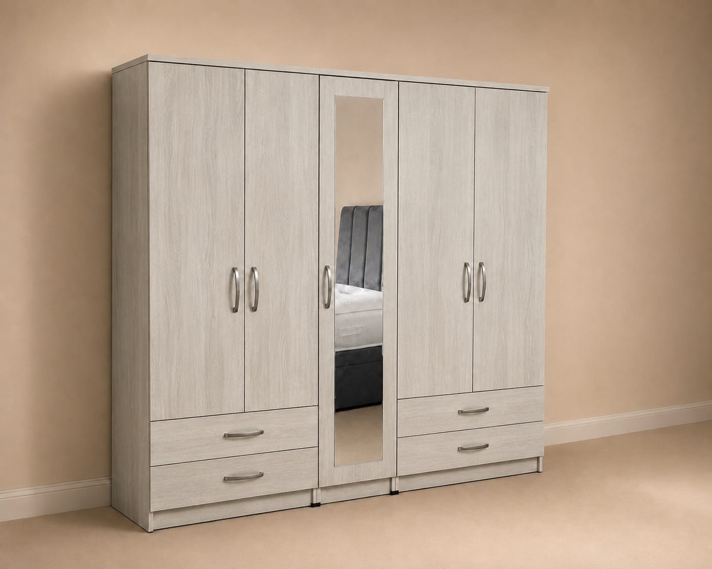 1 Mirror & 2 Drawers ( 5 DOOR)
