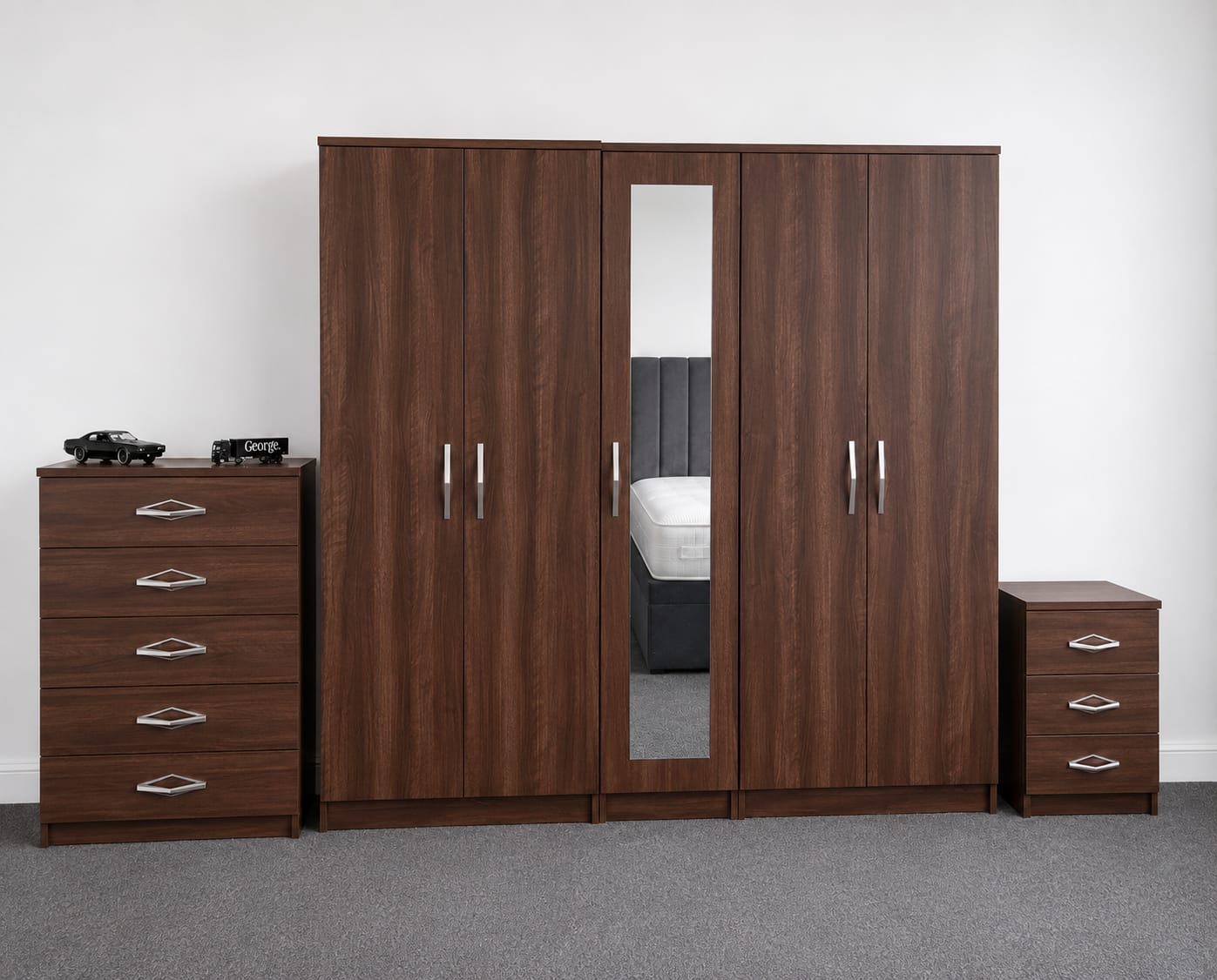 1 Mirror- No Drawers ( 5 DOOR SET)