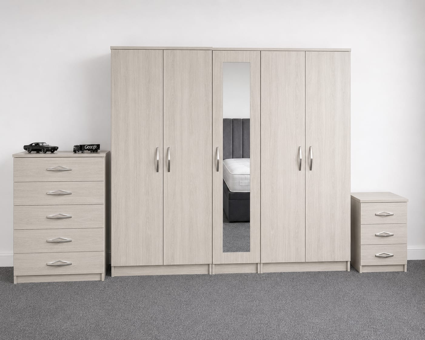 1 Mirror- No Drawers ( 5 DOOR SET)