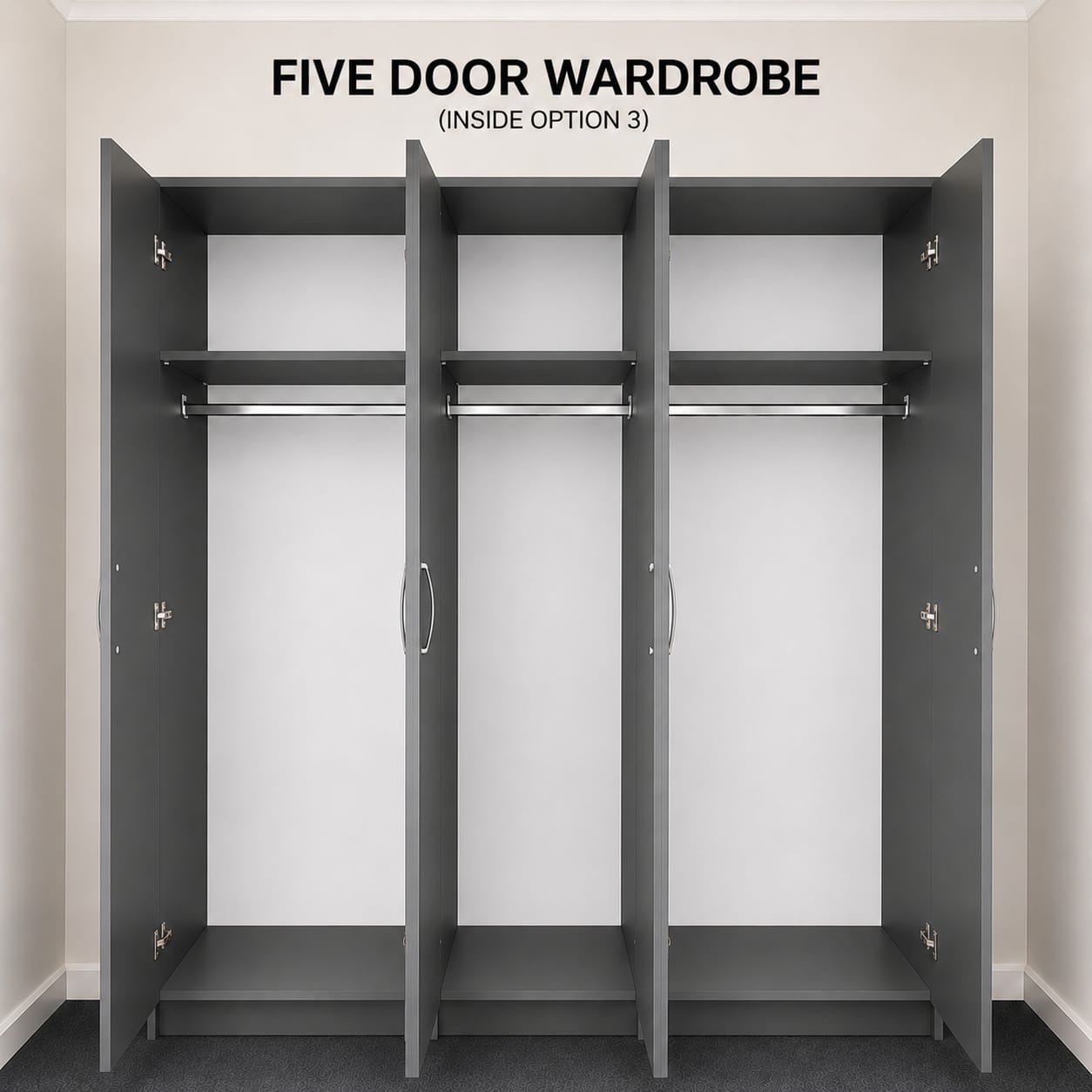 1 Mirror- No Drawers ( 5 DOOR SET)