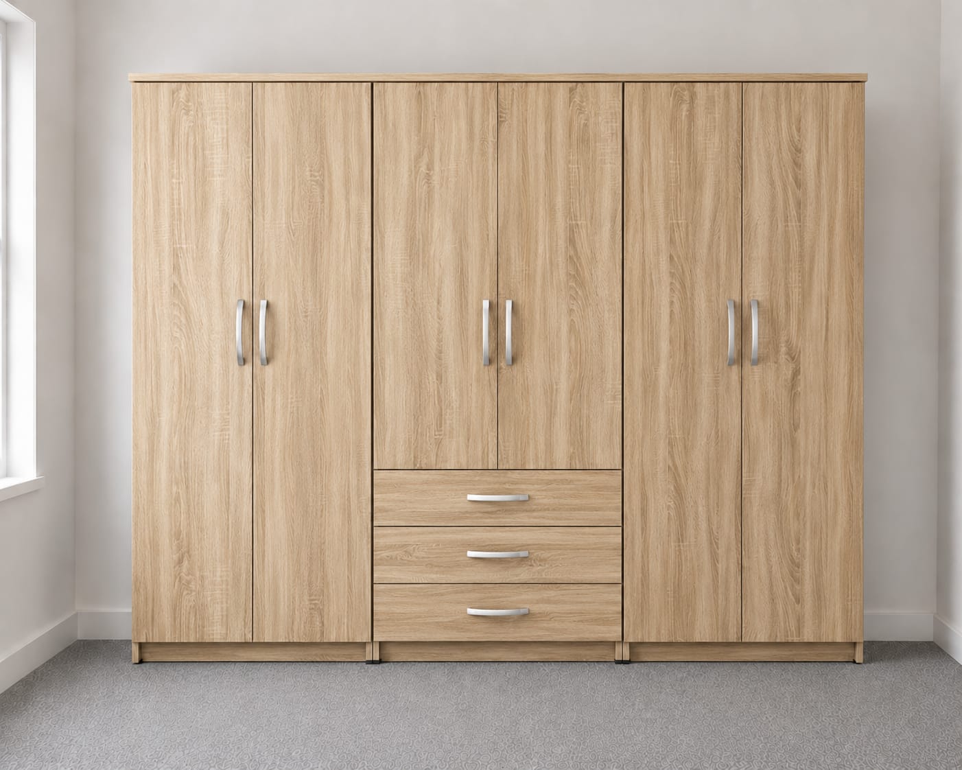 No Mirror & 3 Drawers ( 6 DOOR)
