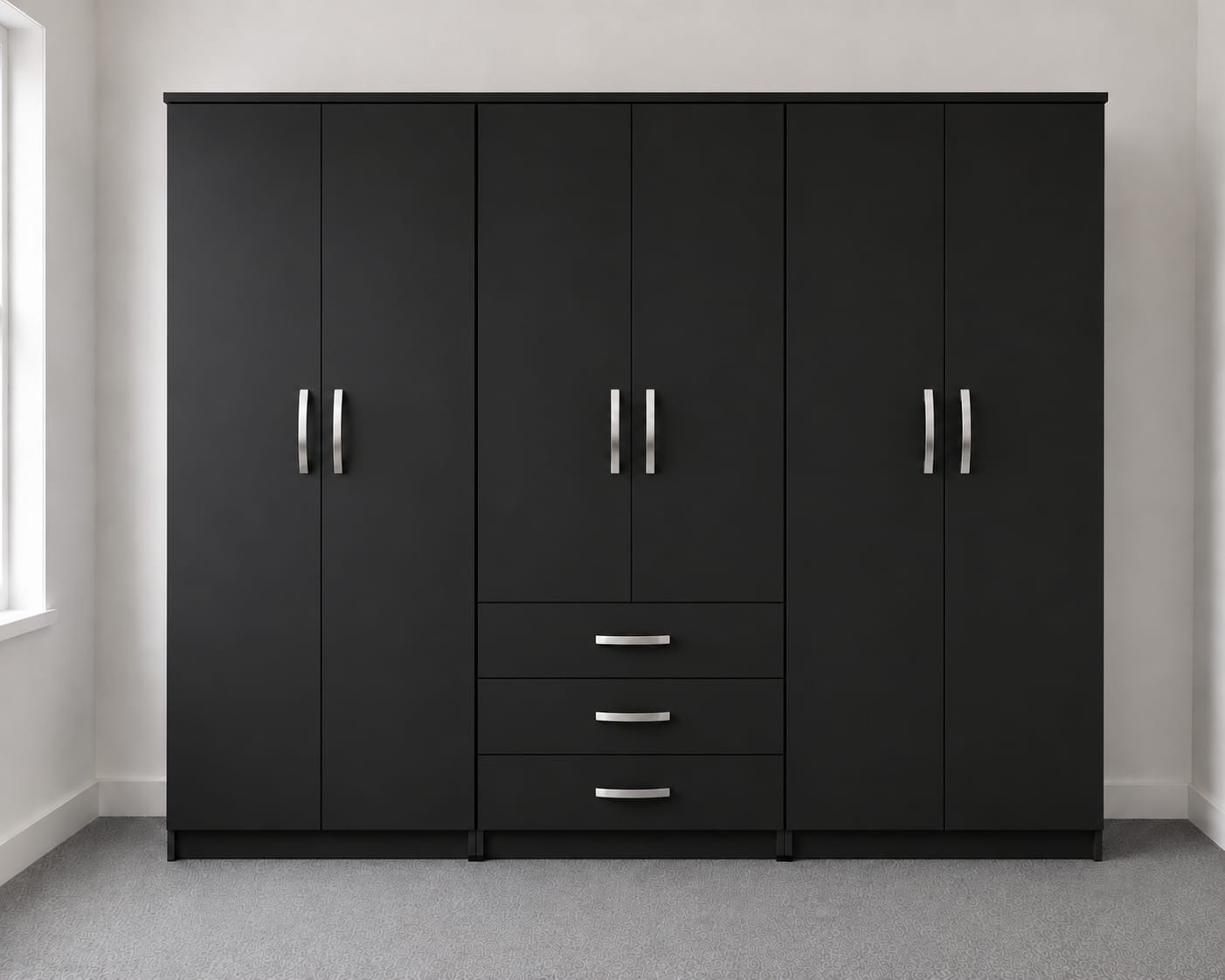 No Mirror & 3 Drawers ( 6 DOOR)