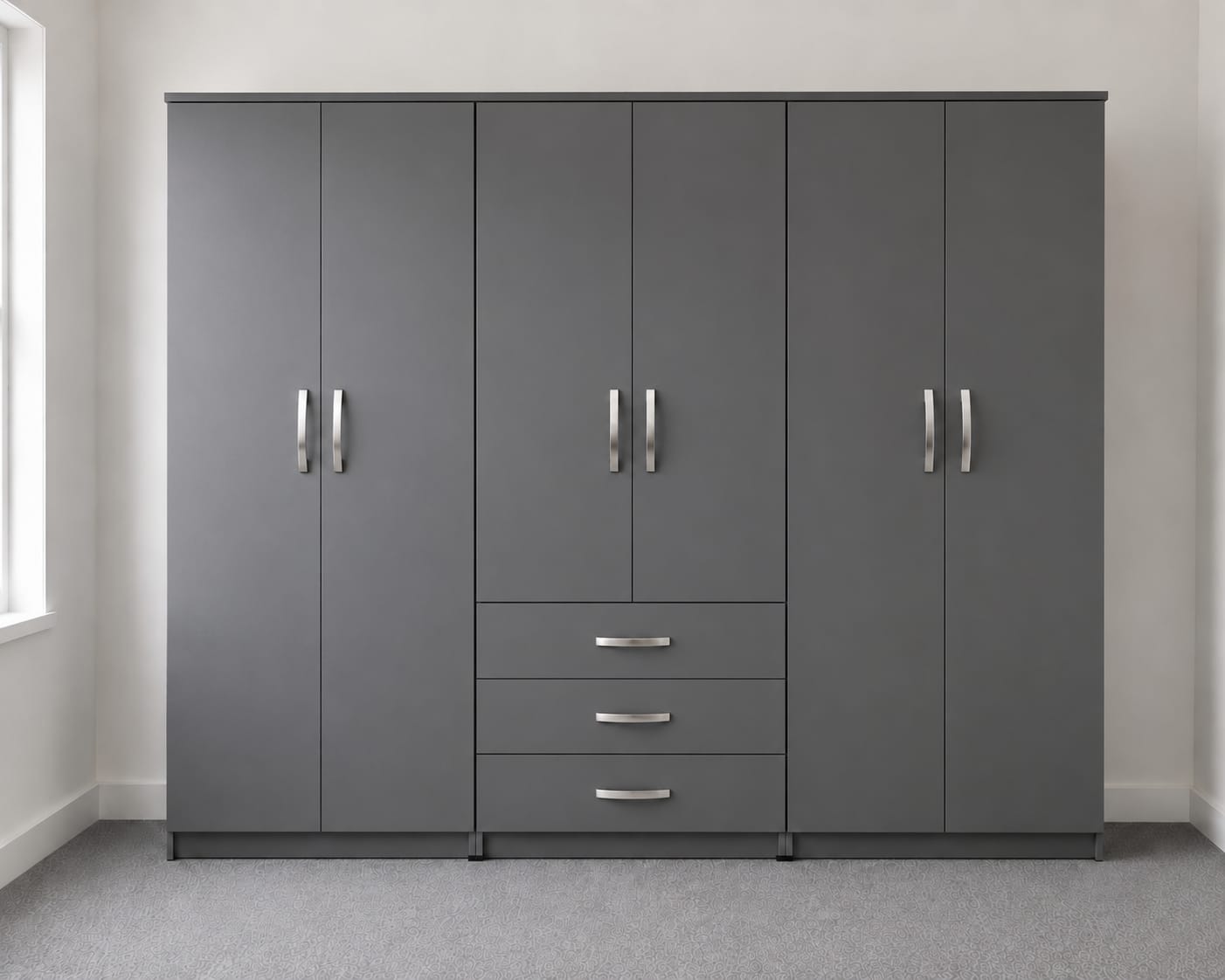 No Mirror & 3 Drawers ( 6 DOOR)