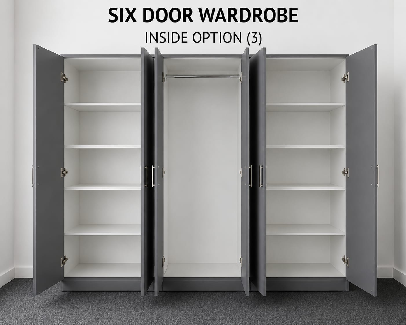 2 Mirrors- No Drawers( 6 DOOR SET)