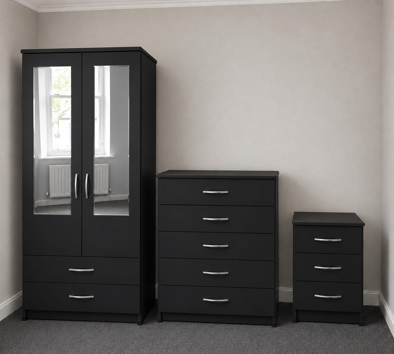 2 Mirrors & 2 Drawer (2- DOOR SET