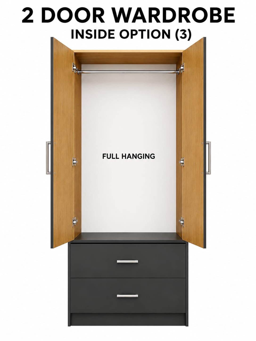 2 Mirrors & 2 Drawer (2- DOOR SET