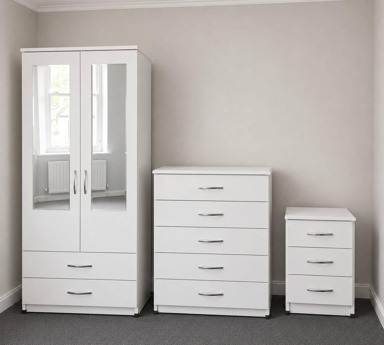 2 Mirrors & 2 Drawer (2- DOOR SET