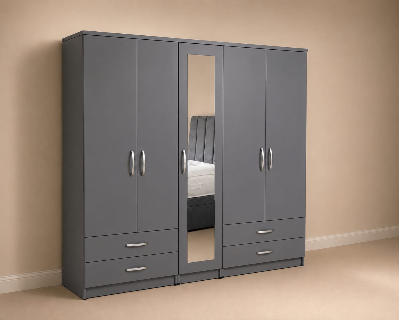 1 Mirror & 2 Drawers ( 5 DOOR)