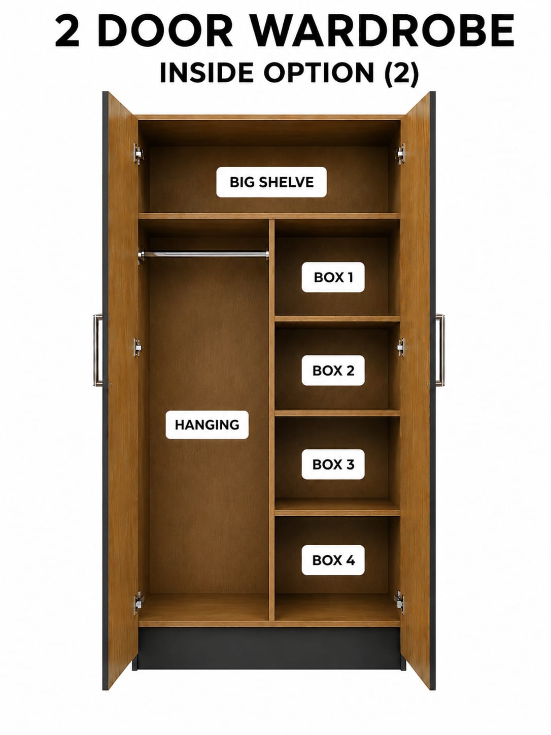 1 Mirror - No Drawers (2 DOOR SET)
