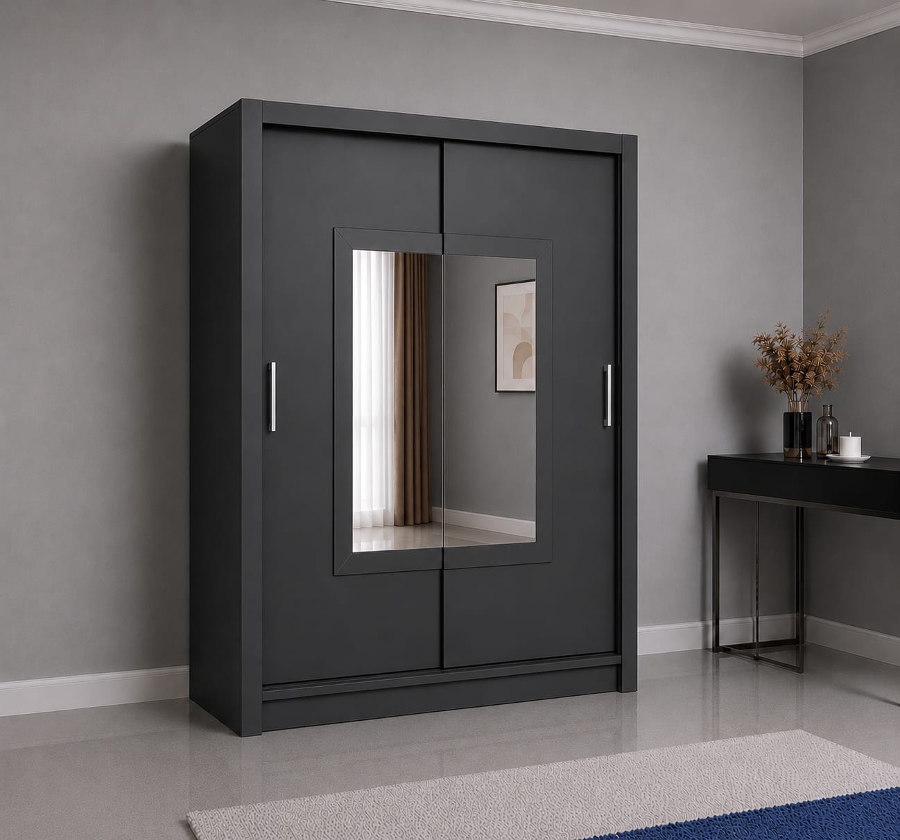Venice Sliding Door Wardrobe without Mirror– 2 Door Multiple Sizes & Colour