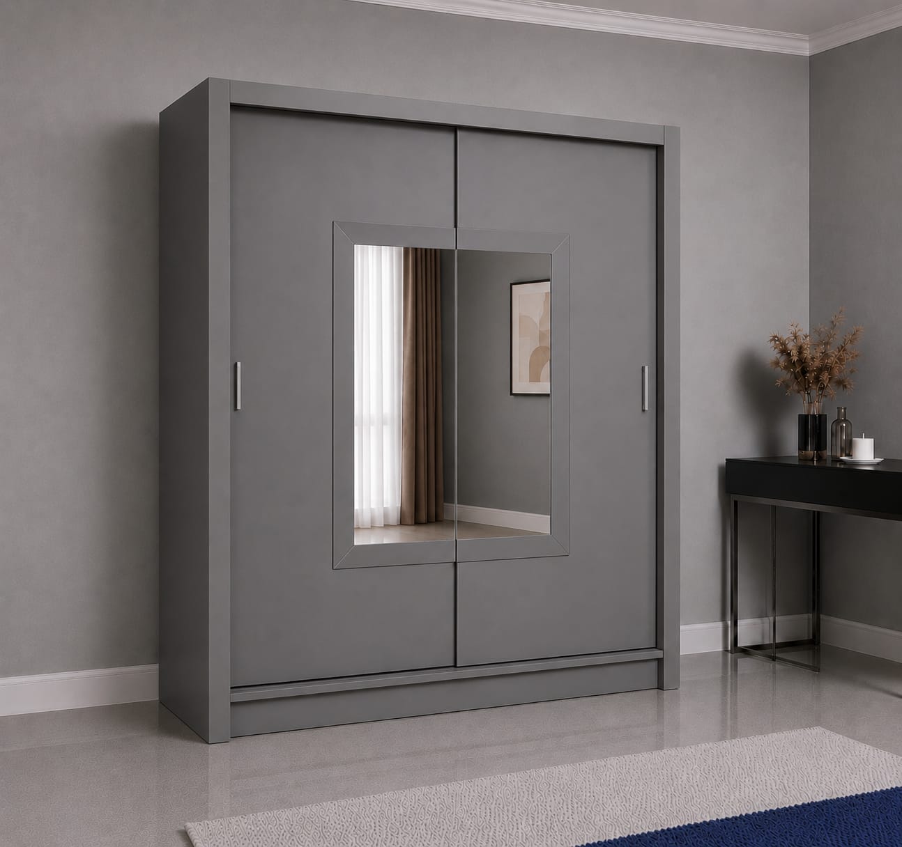 Venice Sliding Door Wardrobe without Mirror– 2 Door Multiple Sizes & Colour