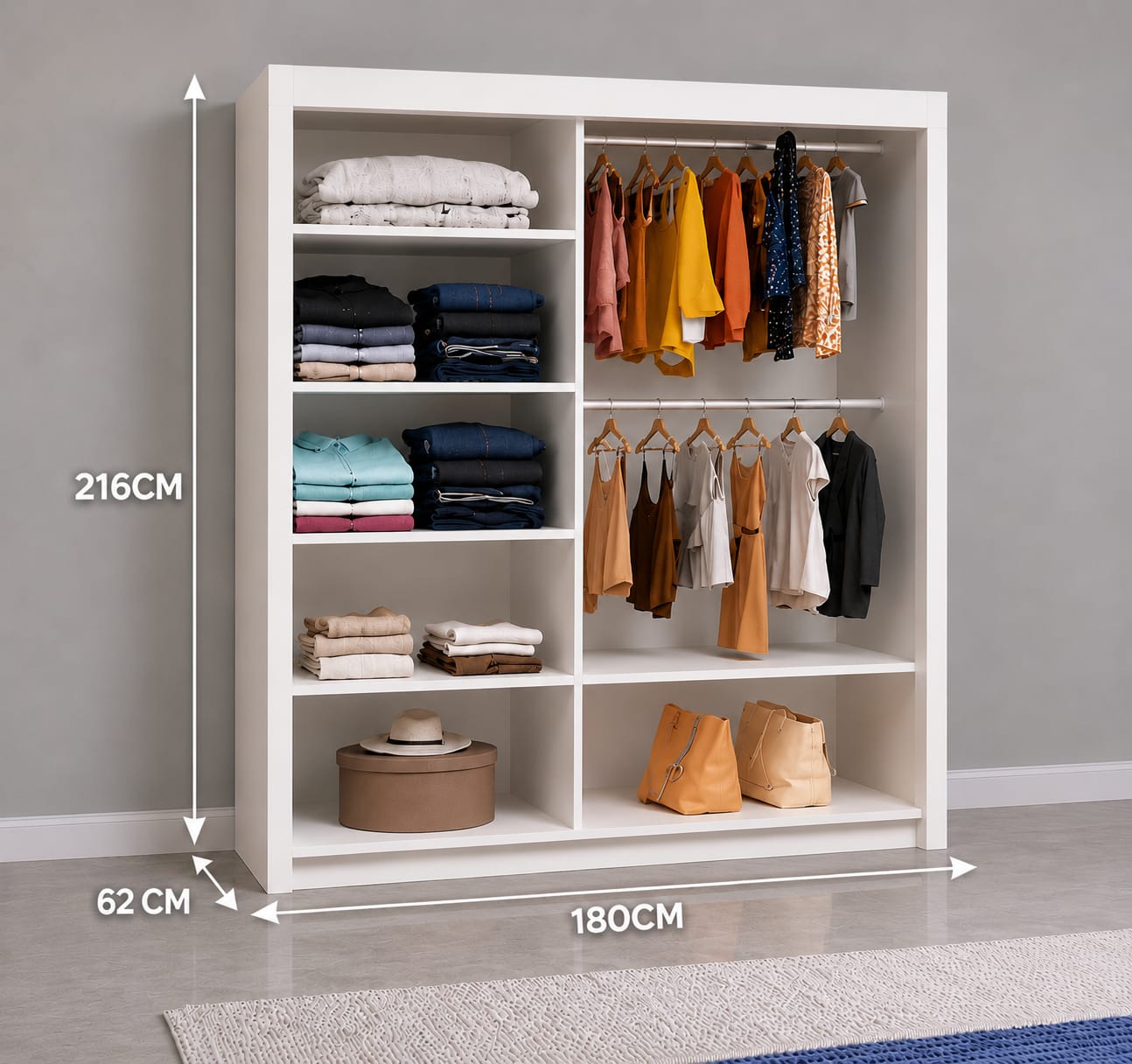 Venice Sliding Door Wardrobe without Mirror– 2 Door Multiple Sizes & Colour